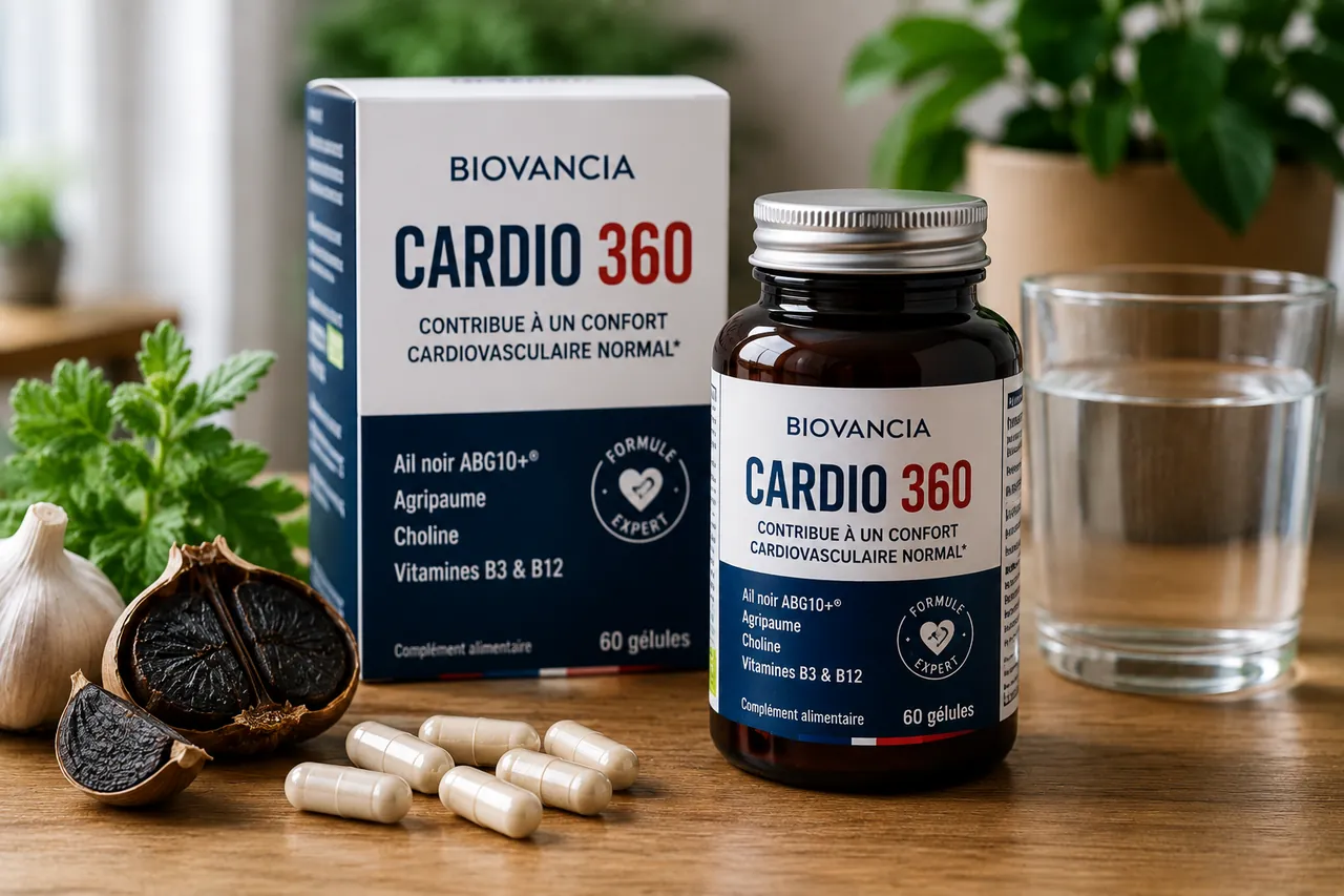 Complément alimentaire Cardio 360 Biovancia avec ail noir et gélules