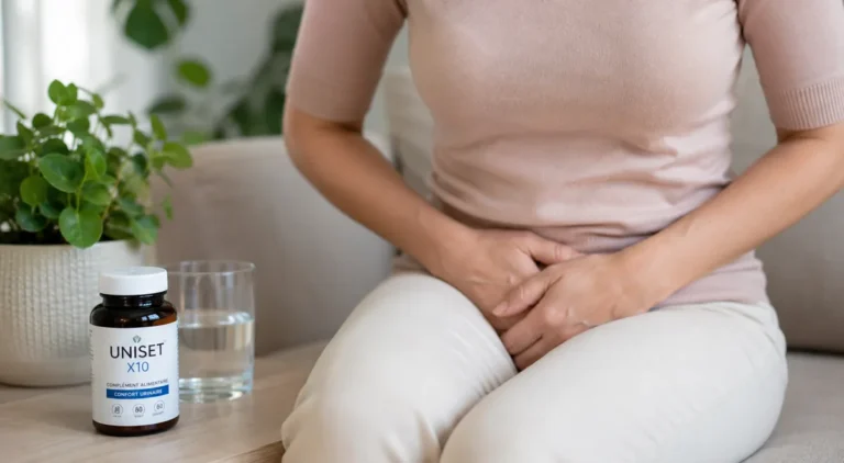 Uniset X10 pour le confort urinaire avec verre d’eau à domicile