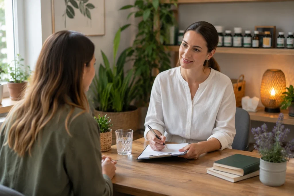Première consultation chez un naturopathe avec échange personnalisé sur les habitudes de vie