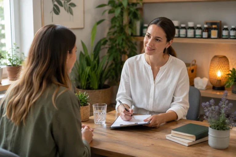 Première consultation chez un naturopathe avec échange personnalisé sur les habitudes de vie