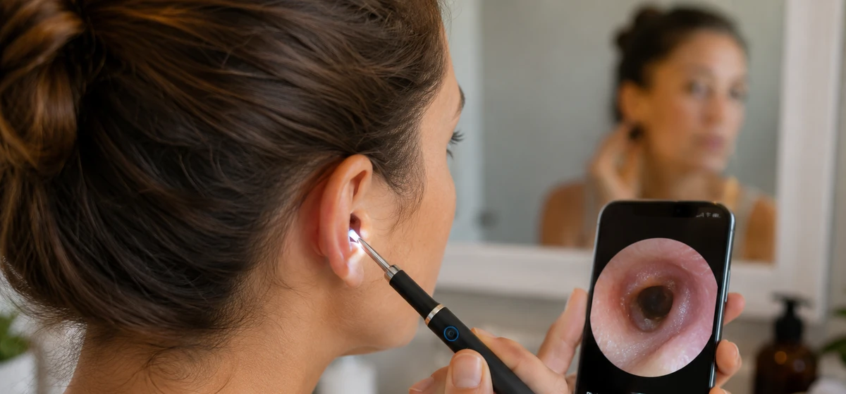 Utilisation d’un otoscope connecté Earo Vision 2.0 avec visualisation du conduit auditif sur smartphone