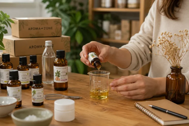 Préparation de cosmétiques maison avec des produits Aroma-Zone